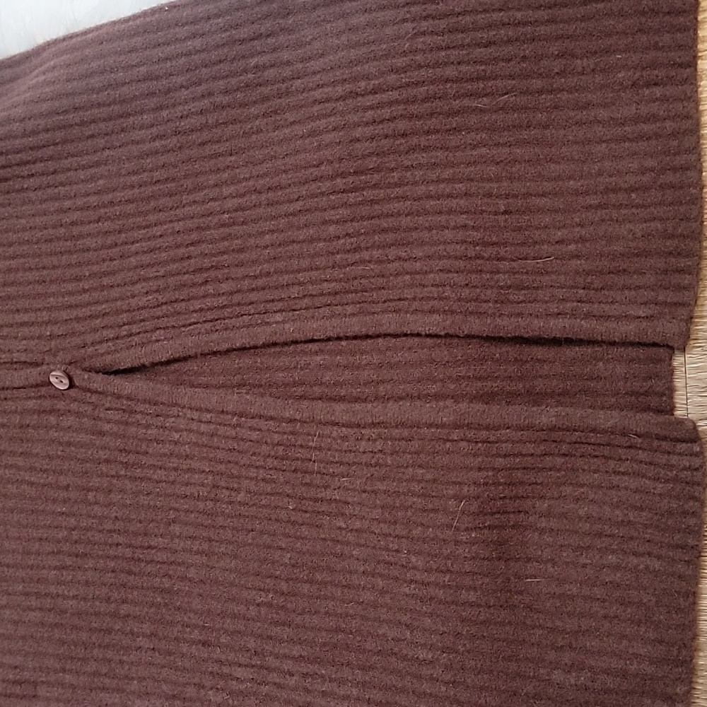 Abercrombie & Fitch Brown Long Sleeve Ribbed Wool Blend Midi Dress - Picture 11 of 11